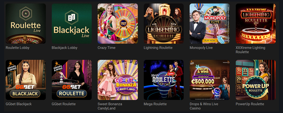 Casino games with live dealer. 